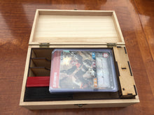 Medium wooden box card deck and token storage with customisable engraving.
