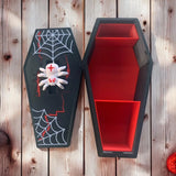 Coffin shaped Deck box, token storage, dice holder suitable for games like magic the gathering, pokemon etc