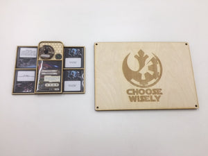 X-wing 2.0 template tray with magnetic lid and customisable engraving - compact version