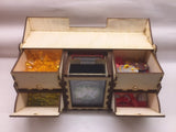 Clear view flip front deck and tokens box with customisable engraving.