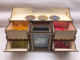 Clear view flip front deck and tokens box with customisable engraving.
