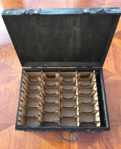 Vintage style card storage box with customisable engraving - medium