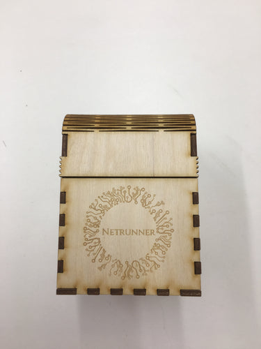 Wooden double card deck box with customised engraving