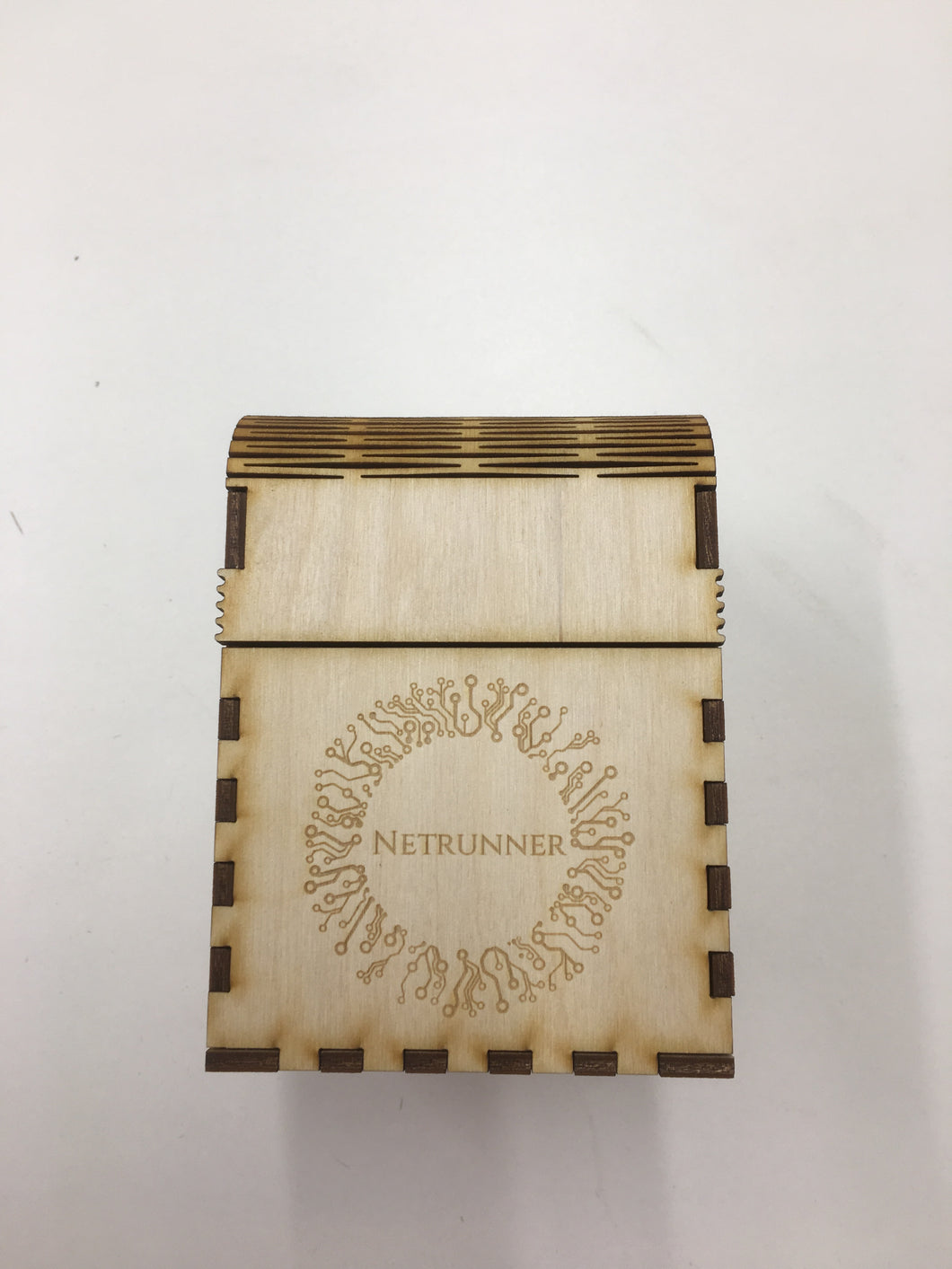 Wooden double card deck box with customised engraving