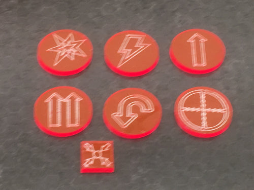 Kill team compatible tokens in a choice of acrylics