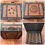 Vintage style card storage box with customisable engraving - medium