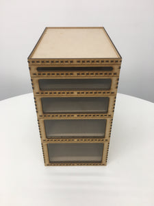 Miniature storage tray with clear acrylic window - 165mm