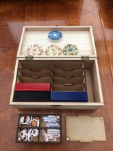 Medium wooden box card deck and token storage with customisable engraving.