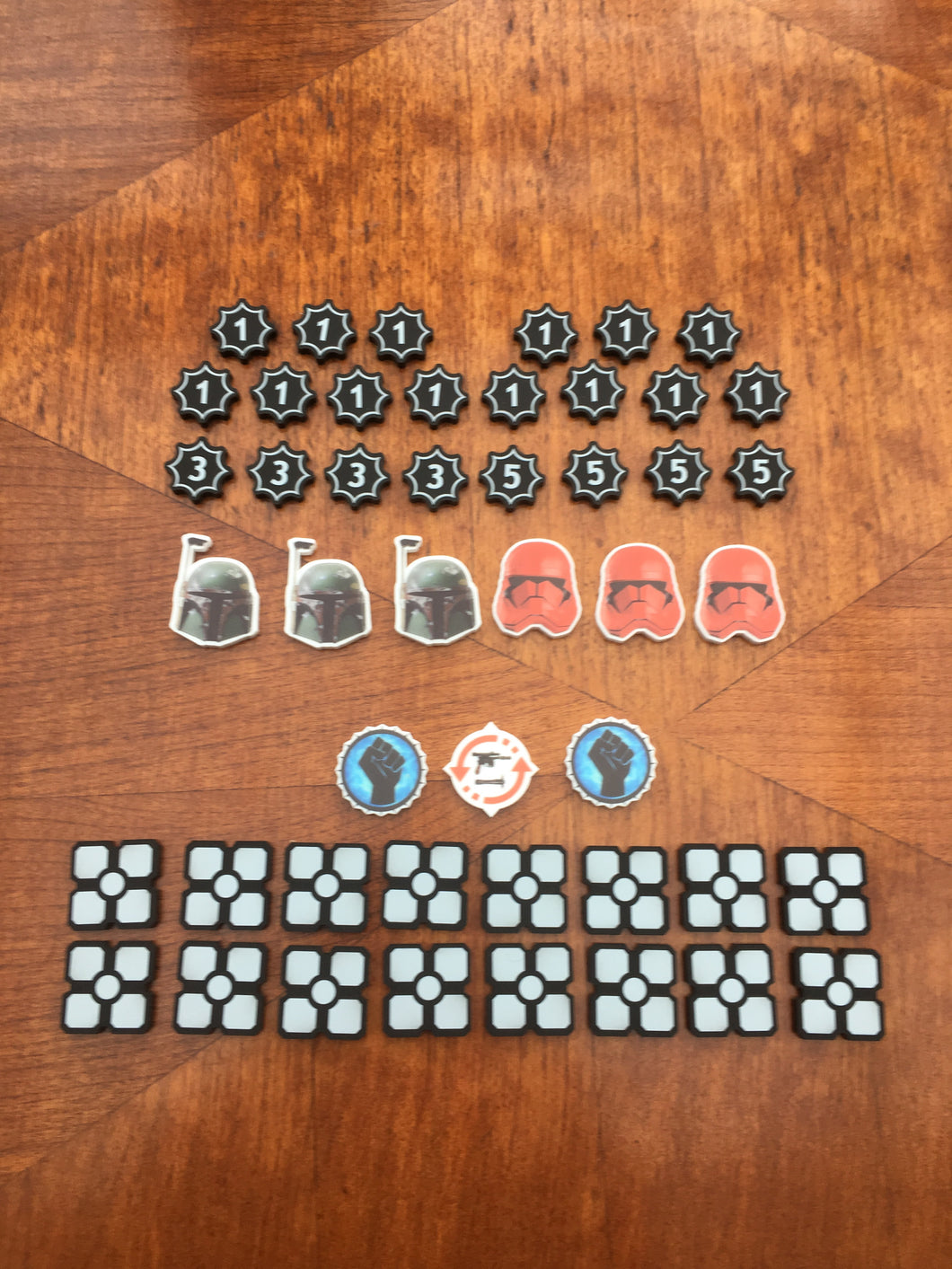 Star Wars Destiny compatible token set. Full colour, choose your own shield tokens.