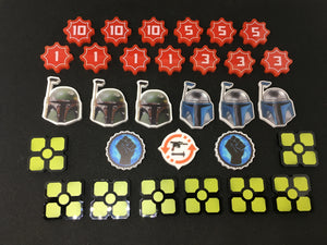 Star Wars Destiny compatible token set. Full colour, double sided wound, choose your own shield tokens.