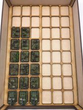 Miniature storage tray insert with flames of war small base sized cut outs