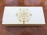 Playmat, card decks and tokens storage box compatible with games like Marvel Champions, keyforge, magic the gathering, pokemon etc