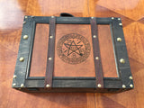 Vintage style card storage box with customisable engraving - medium