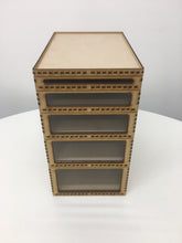 Miniature storage tray with clear acrylic window - 125mm