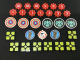 Star Wars Destiny compatible token set. Full colour, double sided wound, choose your own shield tokens.