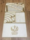 X-wing compatible template tray and tournament tray inc token section - fully magnetised - feldherr size