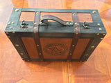 Vintage style card storage box with customisable engraving - medium