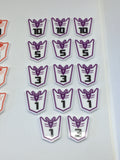 Transformers card game compatible large premium token set. Full colour, embossed, double sided - no painting required.